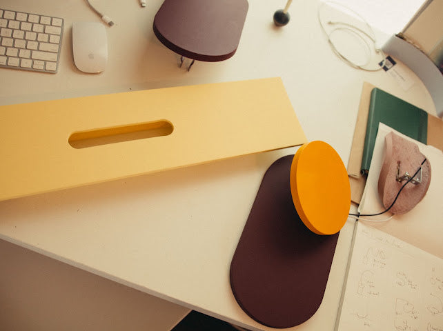 9.0 Sconce in Plum + Yellow