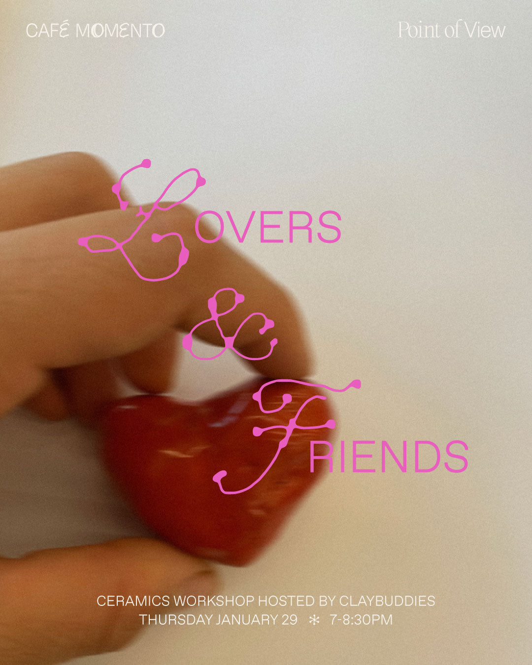 JANUARY 29 Lovers & Friends Mug Clay Hand Building Workshop with ClayBuddies
